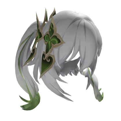 Silver Green Ornamental Anime Nahida Hair
