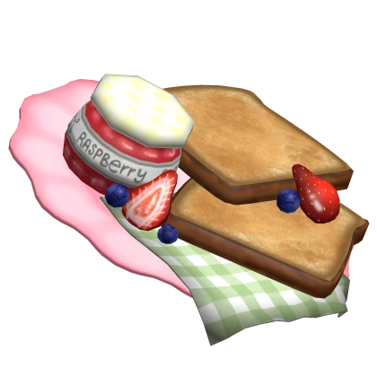 Raspberry Jam Toast on a Plate (Hat)