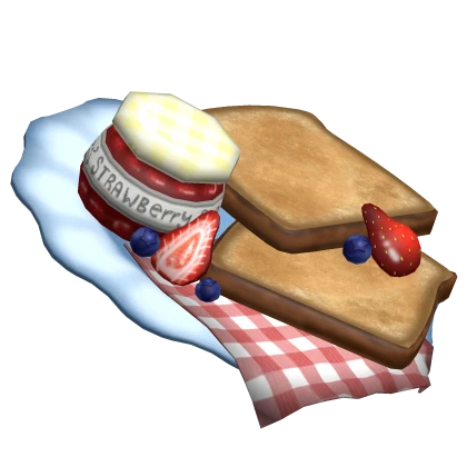 Strawberry Jam Toast on a Plate (Hat)