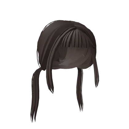 ♡ dark brown low hime style pigtails