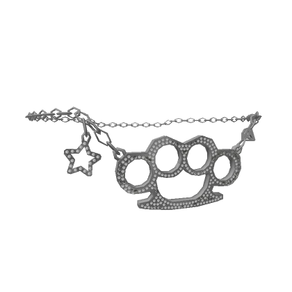 Brass Knuckles Bling Charm Necklace for 1.0