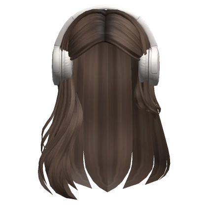 Tucked Long Flowy Hair w/ Headphones (Brown