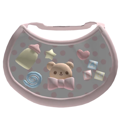 ♡ kawaii bear bib pink 3.0