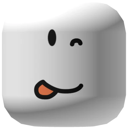 Cute Silly Wink Face Mask White