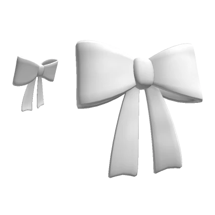 white hair bows