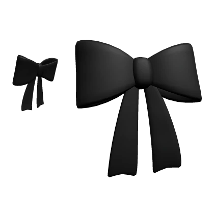 black hair bows