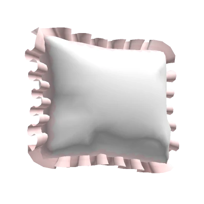 Ruffle Pillow White / Pink