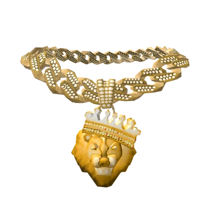 Iced Golden Lion Chain - Boy