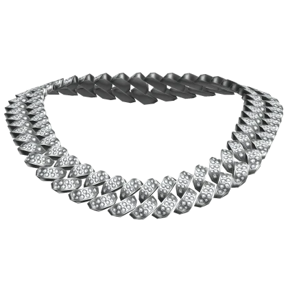 Silver Iced Out Diamond Cuban Chain (3.0)