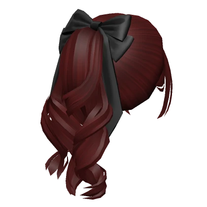 Soft Wavy Flowy Ponytail w/ Bow (Red)