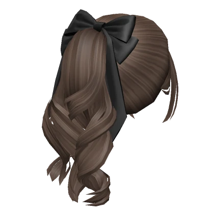 Soft Wavy Flowy Ponytail w/ Bow (Brown)