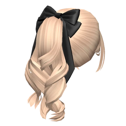 Soft Wavy Flowy Ponytail w/ Bow (Blonde)