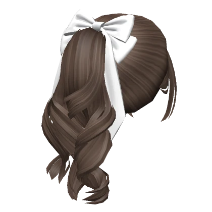 Soft Wavy Flowy Ponytail w/ Bow (Brown)