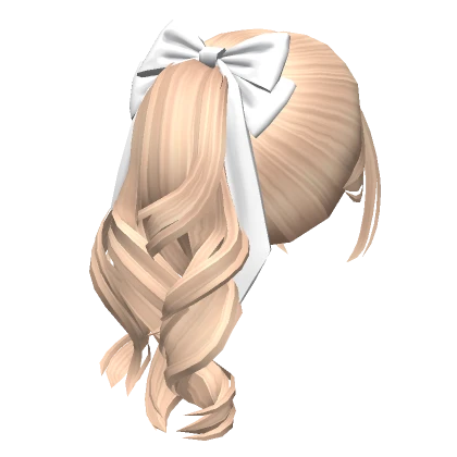 Soft Wavy Flowy Ponytail w/ Bow (Blonde)