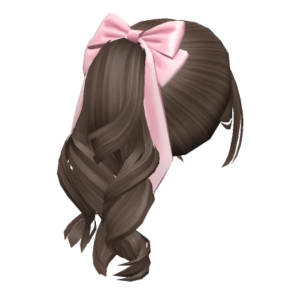 Soft Wavy Flowy Ponytail w/ Bow (Brown)