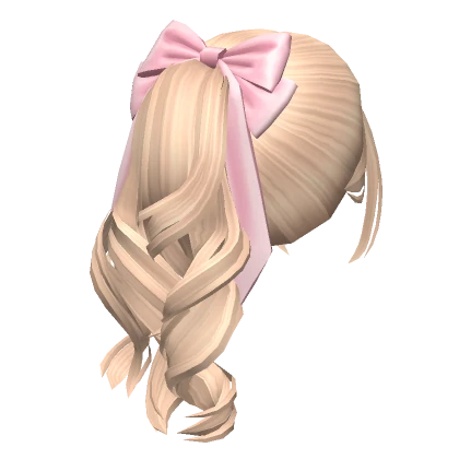 Soft Wavy Flowy Ponytail w/ Bow (Blonde)