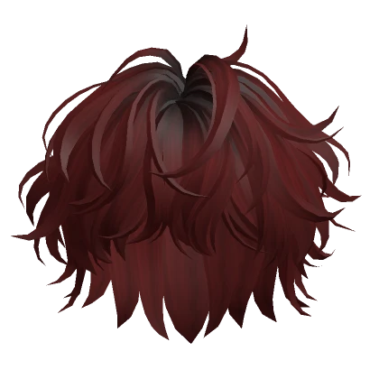 Dark Red Messy Wavy Hair