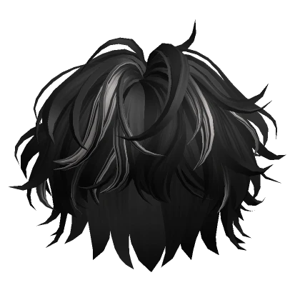 Black&Grey Messy Wavy Hair