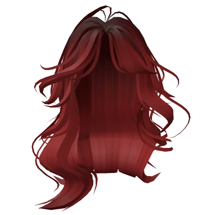 scarlet red wispy goddess layered waves