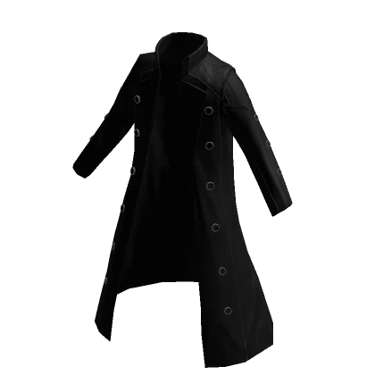 Black futuristic trench coat layered