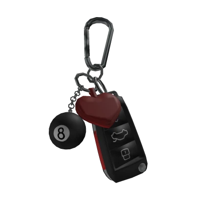 Car Keys Keychain Red Black