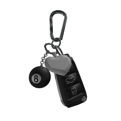 Car Keys Keychain White Black