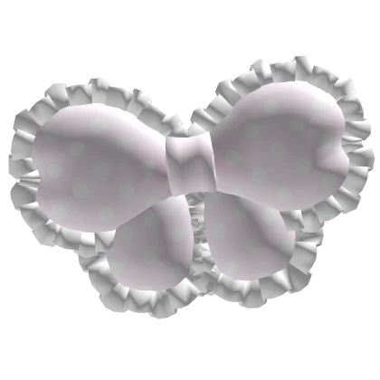 ꒰┊pink polka dot ruffled bow