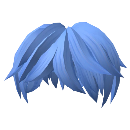 Blue Messy Wavy Curly Fluffy Anime Boy Hair Y2K
