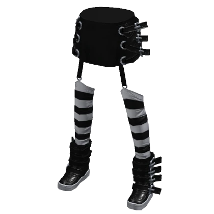 Goth Bottoms Striped Monochrome