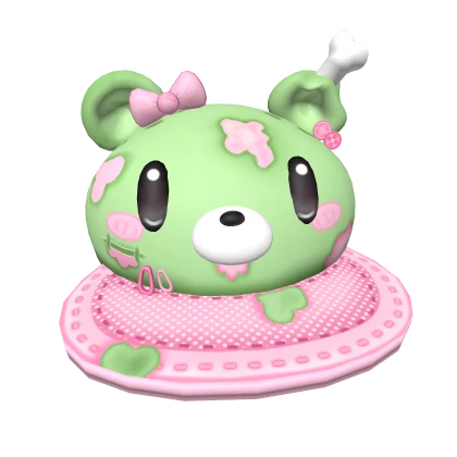 kawaii monster green and pink bear cap w bone ear