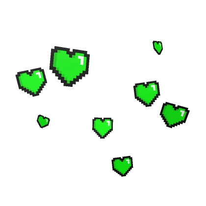 Green Retro 8-Bit Pixel Hearts Aura