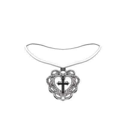 silver gothic heart cross necklace (3.0)