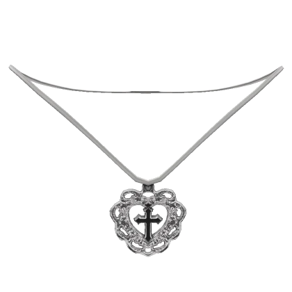 silver gothic heart cross necklace (1.0)