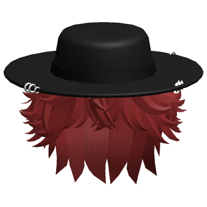 Messy Red Hair w/ Wide Brim Hat