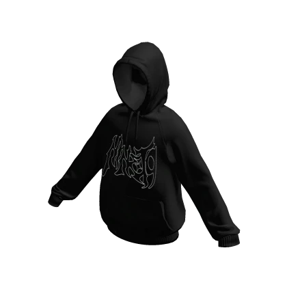 Black Y2K NINET9 Hoodie