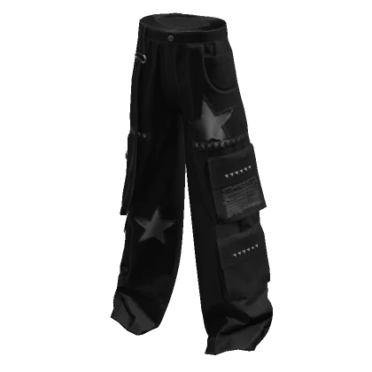 Stars Y2K Cargo Pants Black