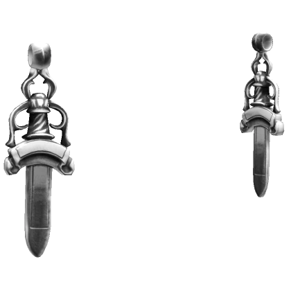 Chrome Ornamental Dagger Earrings