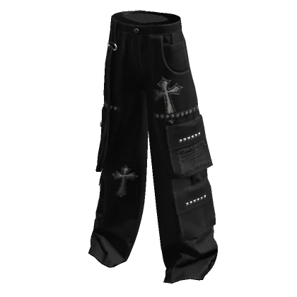 Cross Y2K Cargo Pants Black & Metal