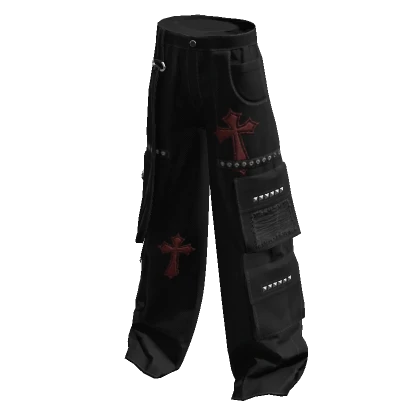 Cross Y2K Cargo Pants Black & Red