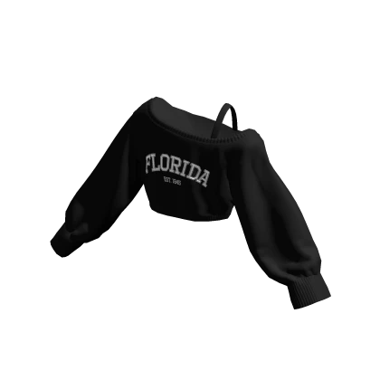 Florida Off Shoulder Oversized Sweater Cropped