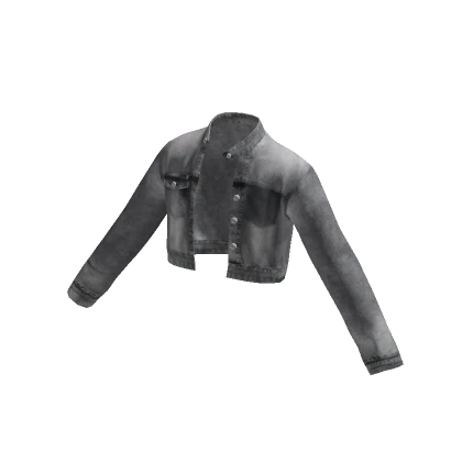 Y2K Cropped Grey Denim Jacket