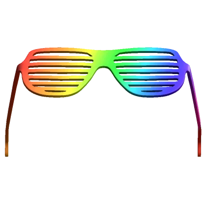 Raised Rainbow Shutter Shades on Head