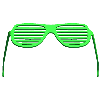 Raised Green Shutter Shades on Head