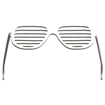 Raised White Shutter Shades on Head