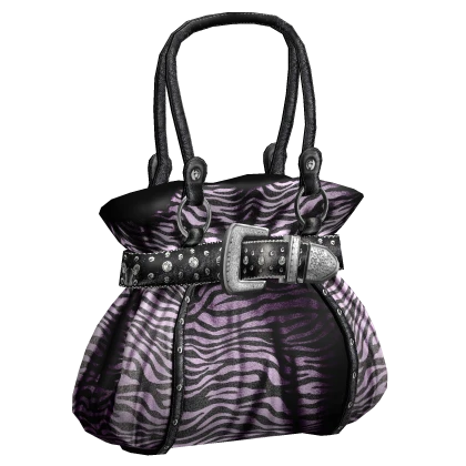 Luxury 2000s Purple Zebra Print Bag 