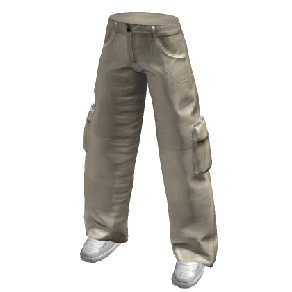 Beige Baggy Cargo Pants