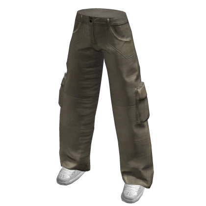 Beige Baggy Cargo Pants
