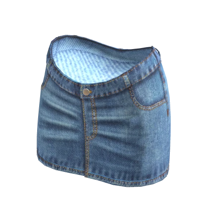 Y2K Urban Denim Mini Skirt Faded Blue Denim