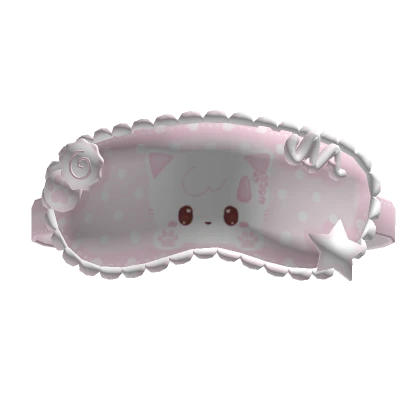 ♡ pink kawaii cutesy soft ruffle kitty sleep mask