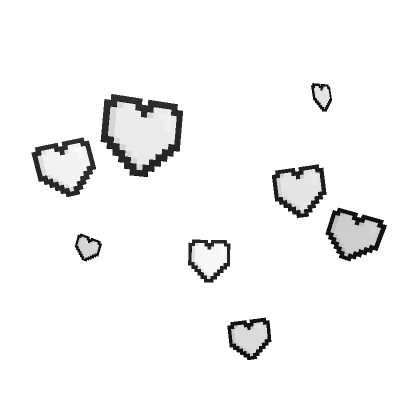 White Retro 8-Bit Pixel Hearts Aura